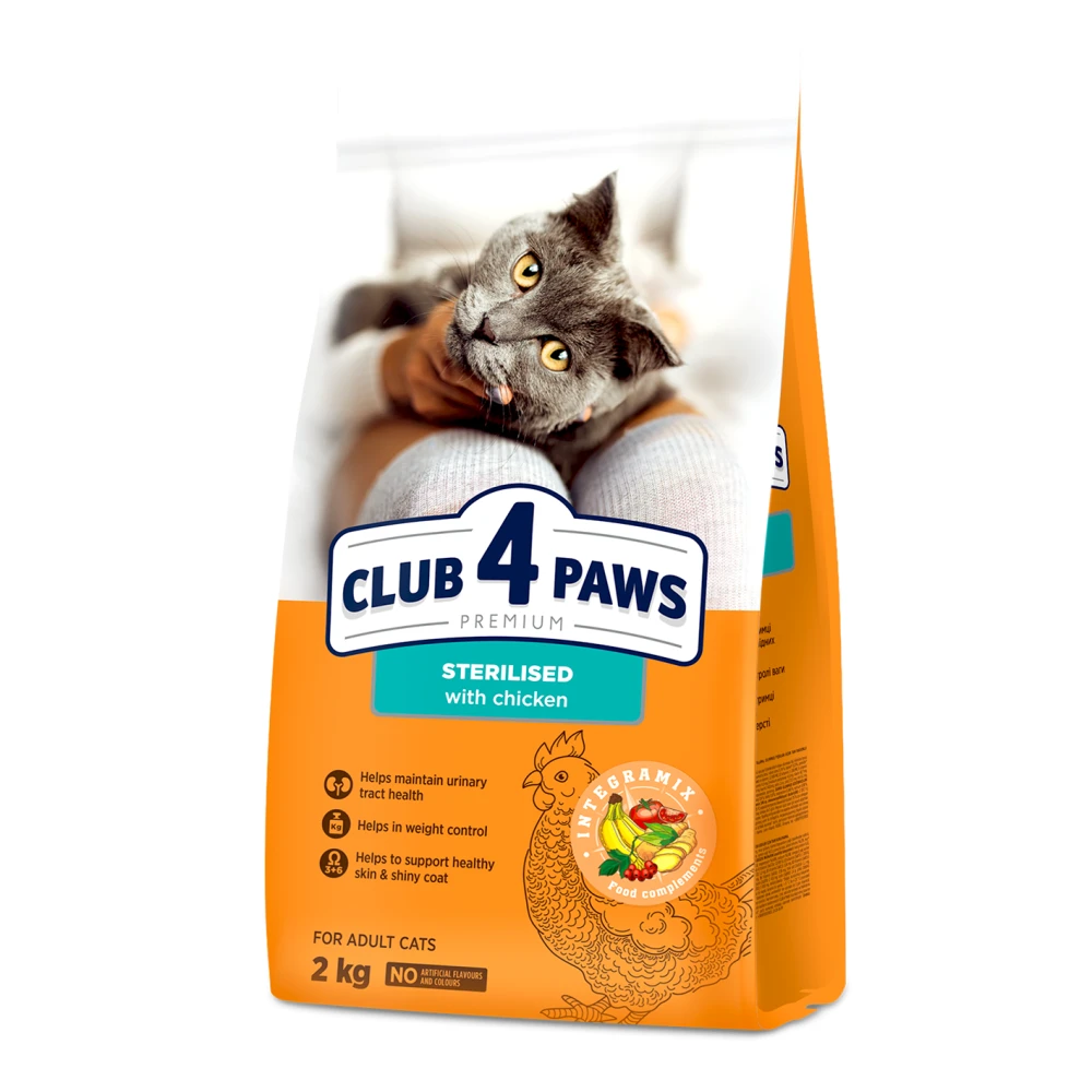Club 4 Paws Dry Food for Sterilized Cats Chicken 2 kg