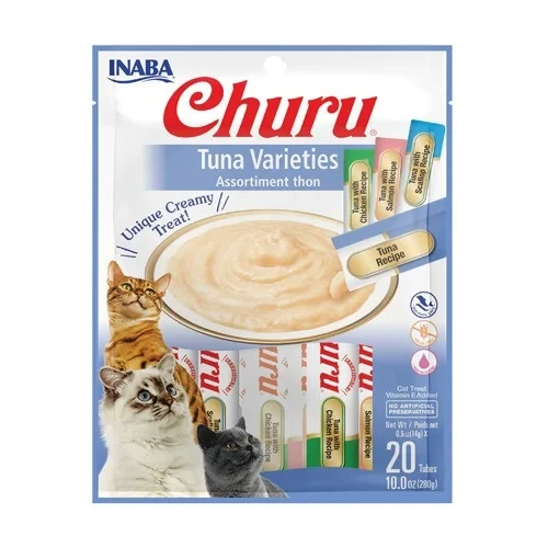 Liquid cat treats available in 4 flavors, 20 x 14 grams